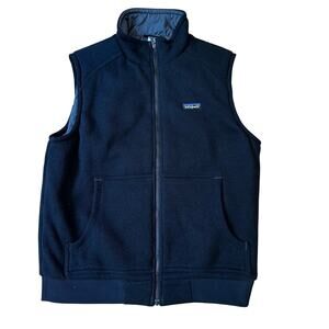 Patagonia mens black sweater full zip vest SIZE L
